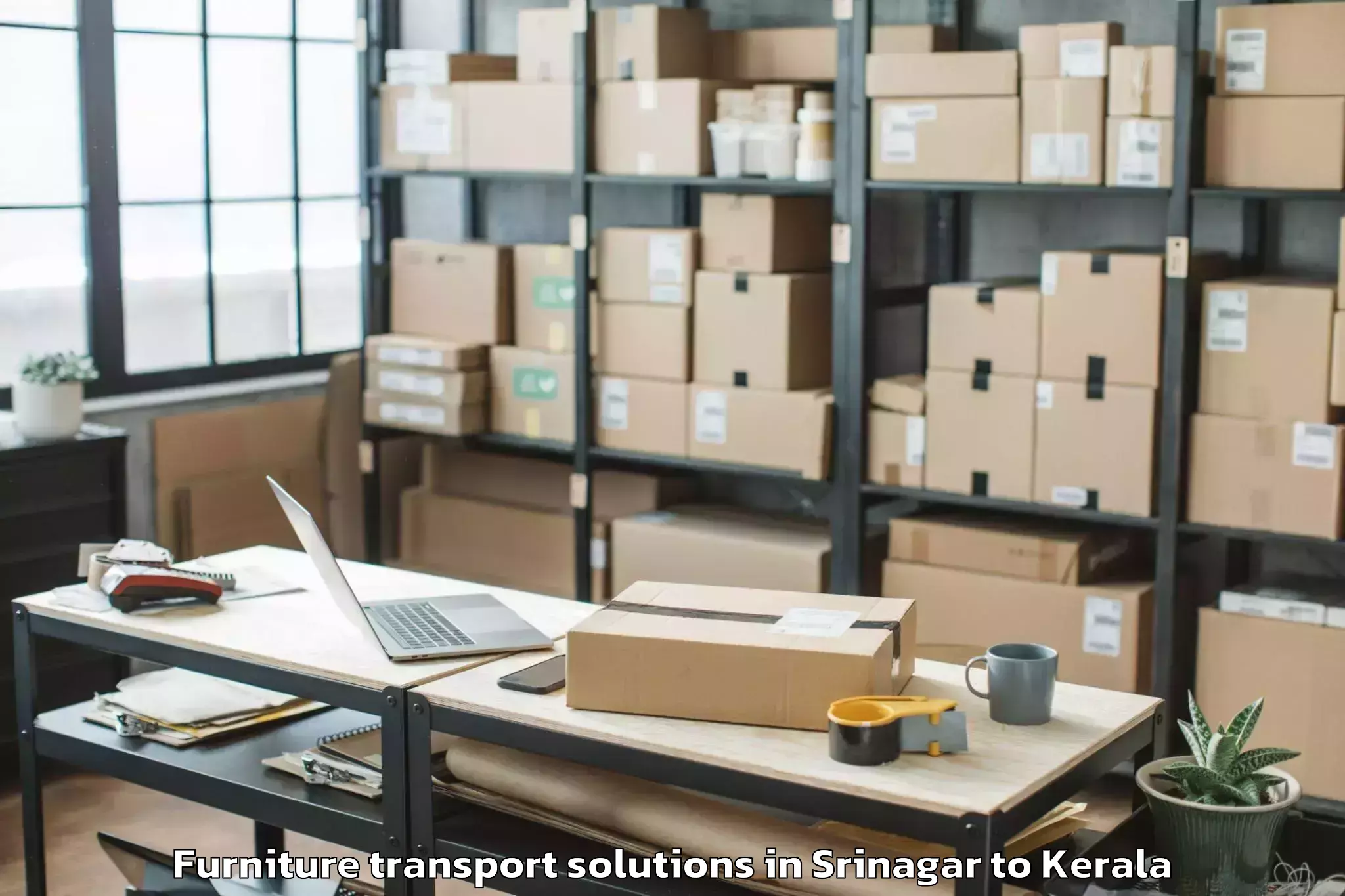 Book Srinagar to Rp Mall Kollam Furniture Transport Solutions